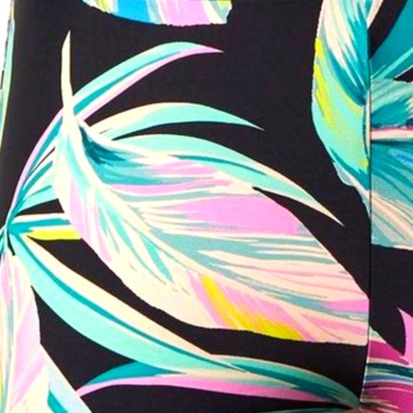 ❤NWT VINTAGE TORRID SWIM SHORTS - HIGH-RISE STRAPPY FLORAL - POWER MESH CONTROL - Picture 2 of 11